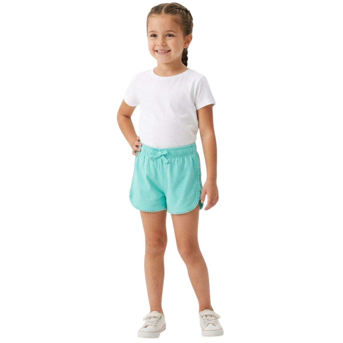 Kids Girl's Plain Short,Aqua
