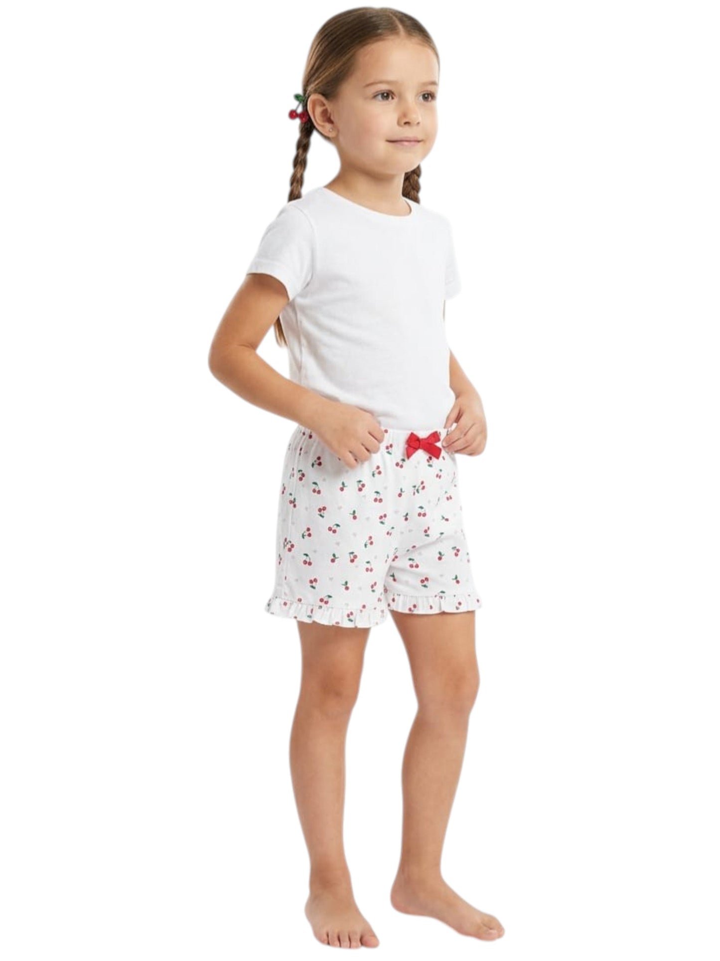 Kids Girl's Cherry Short,White