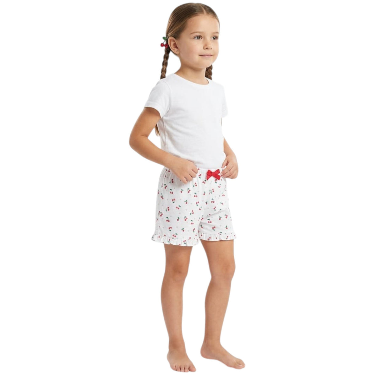 Kids Girl's Cherry Short,White