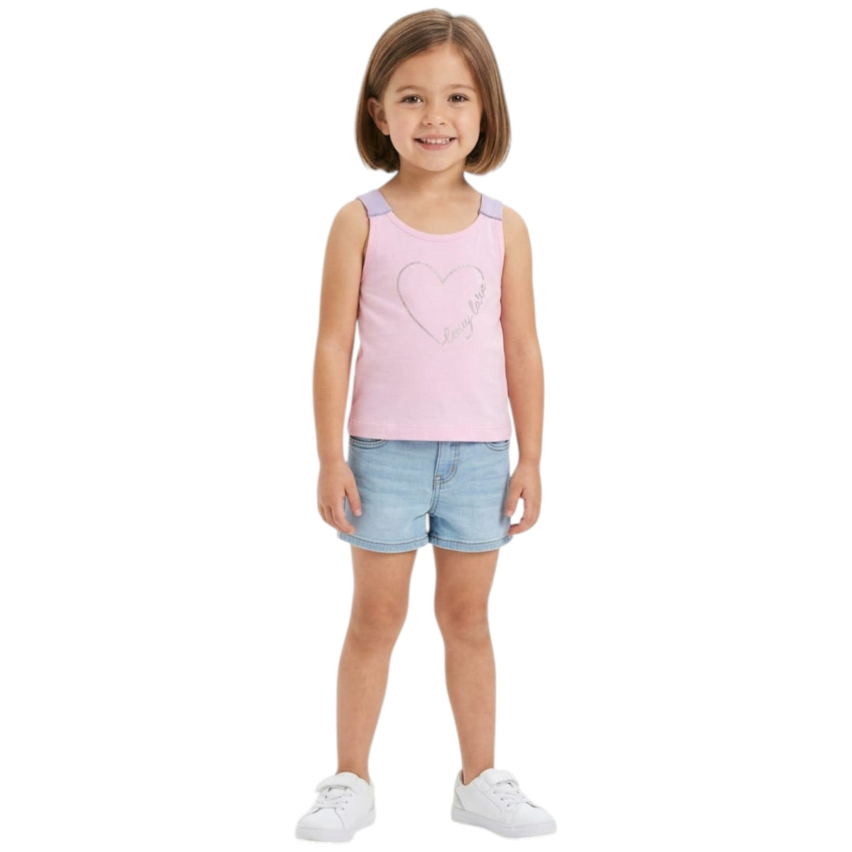 Kids Girl's Heart Printed Top,Pink