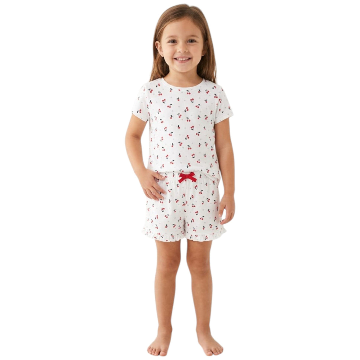 Kids Girl's Cherry Short,White