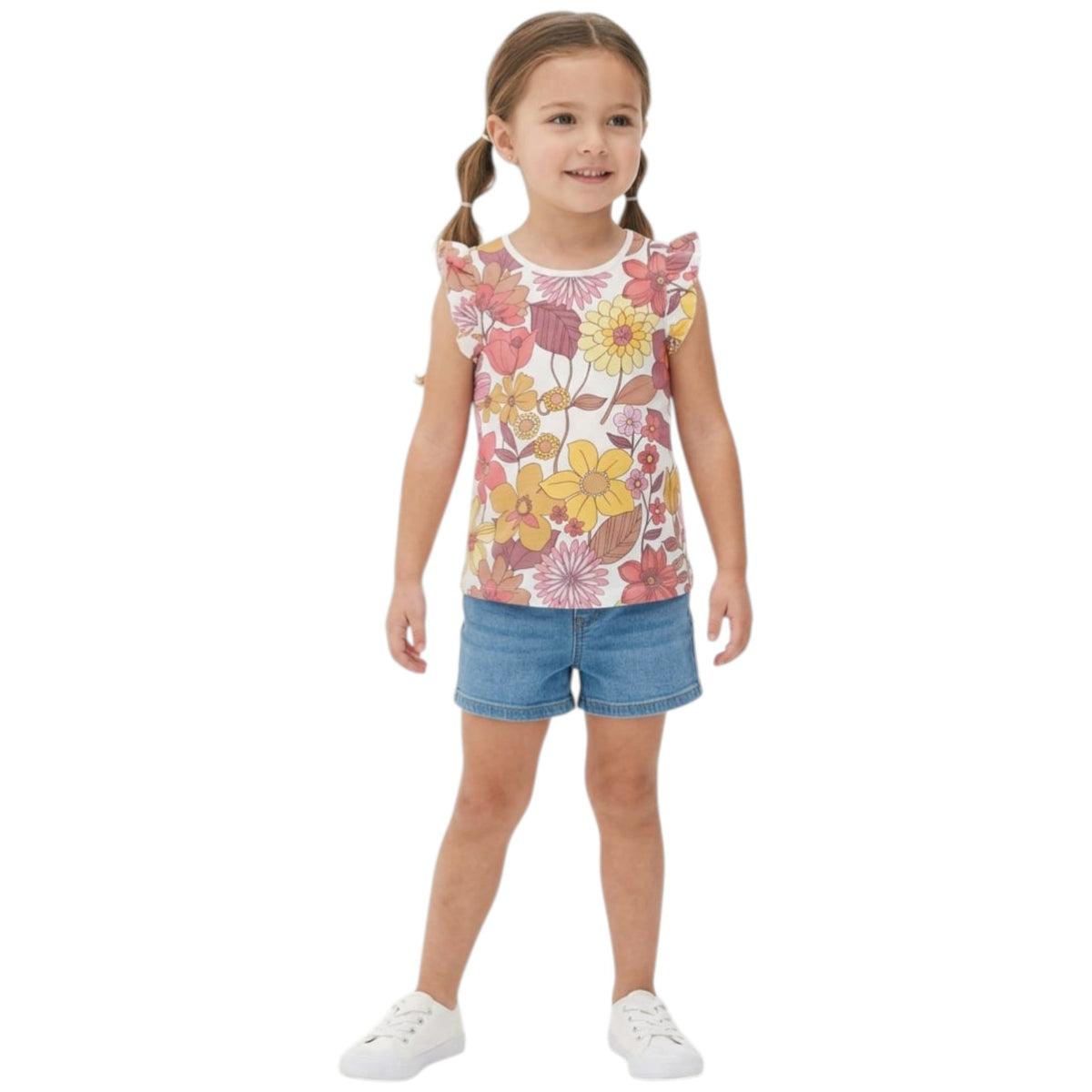 Kids Girl's Floral Printed Top,Multi