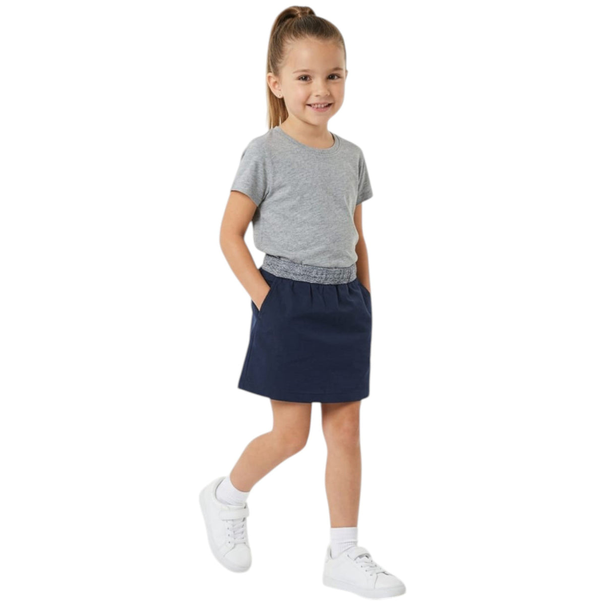 Kids Girl's Plain Skirt,Navy