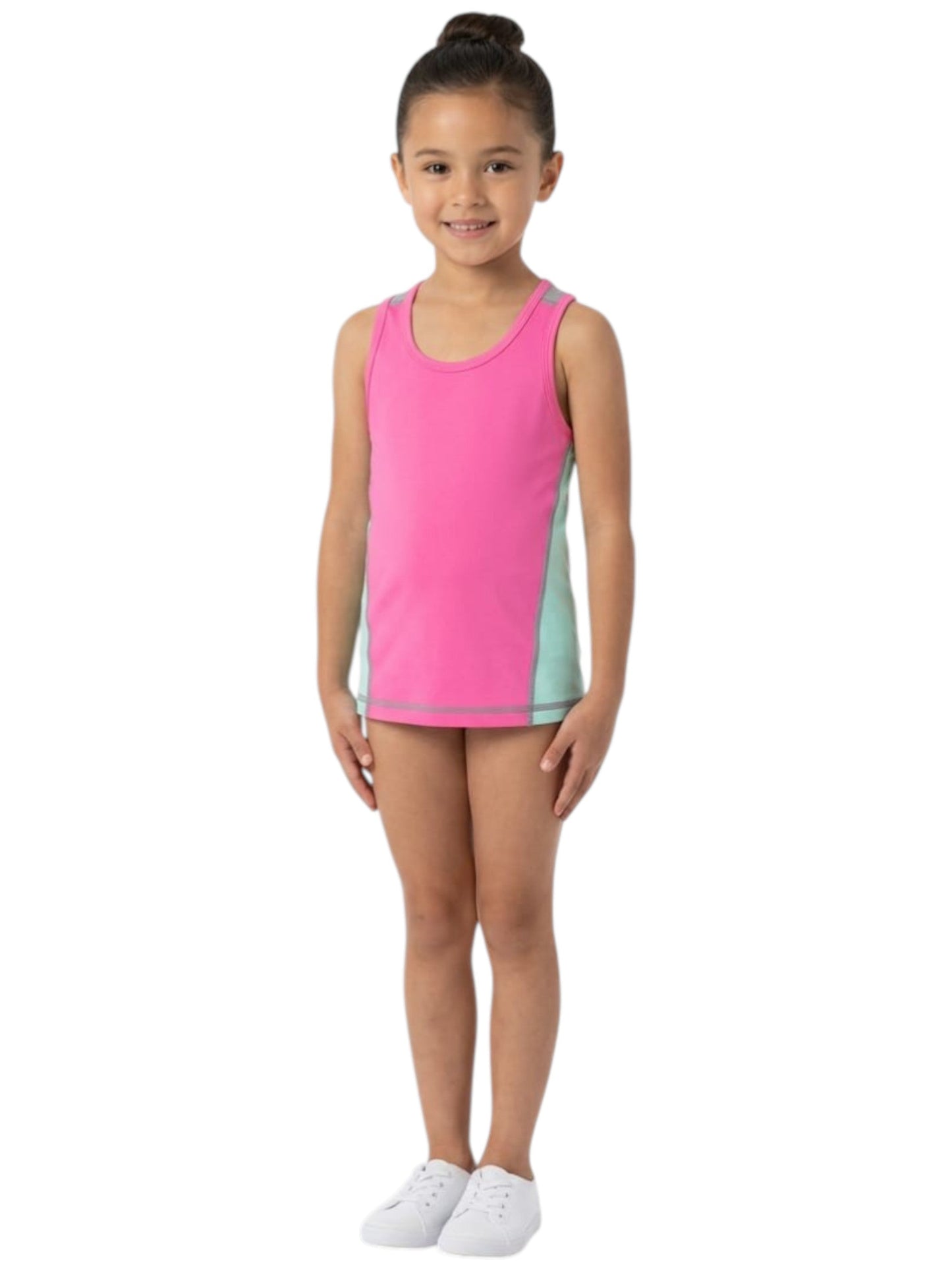 Kids Girl's Colorblocked Tank Top,Pink