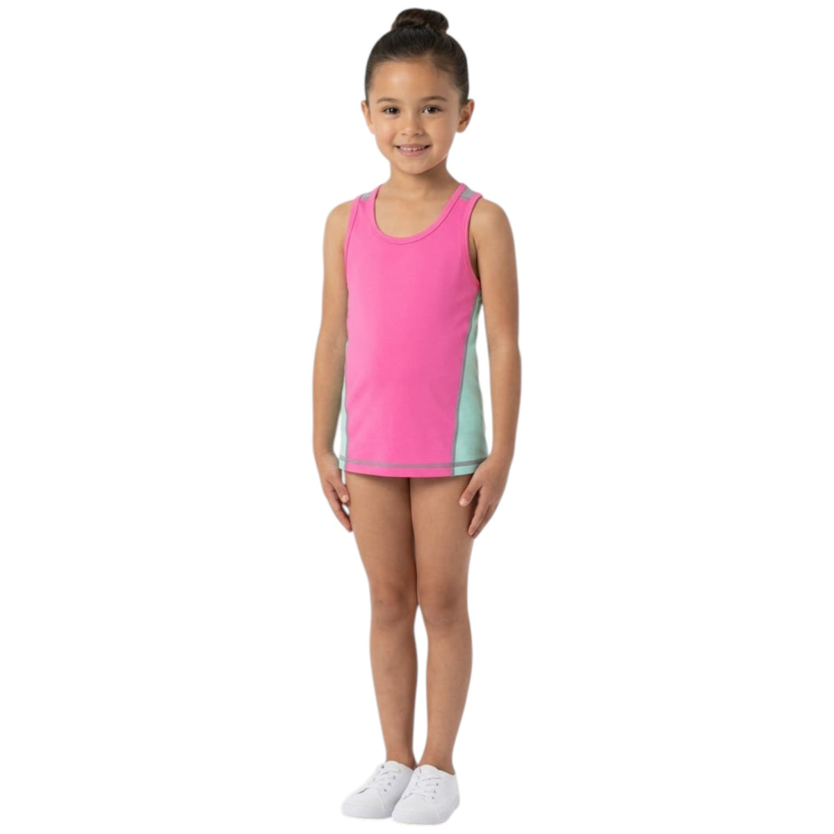 Kids Girl's Colorblocked Tank Top,Pink