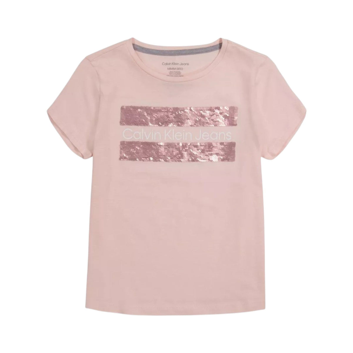 Kids Girl's Sequined Striped Top,Light Pink