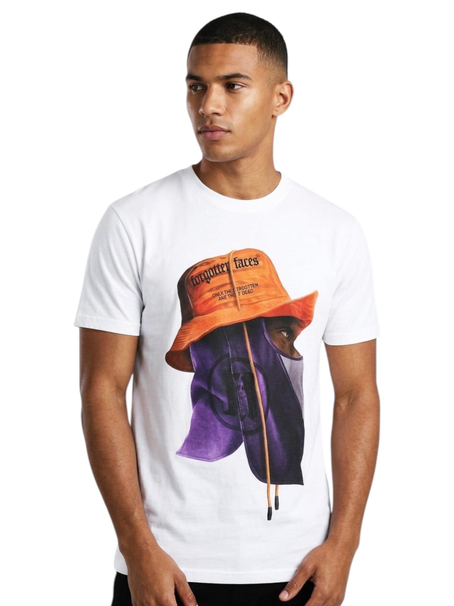 Men's Printed Top Over Size,White