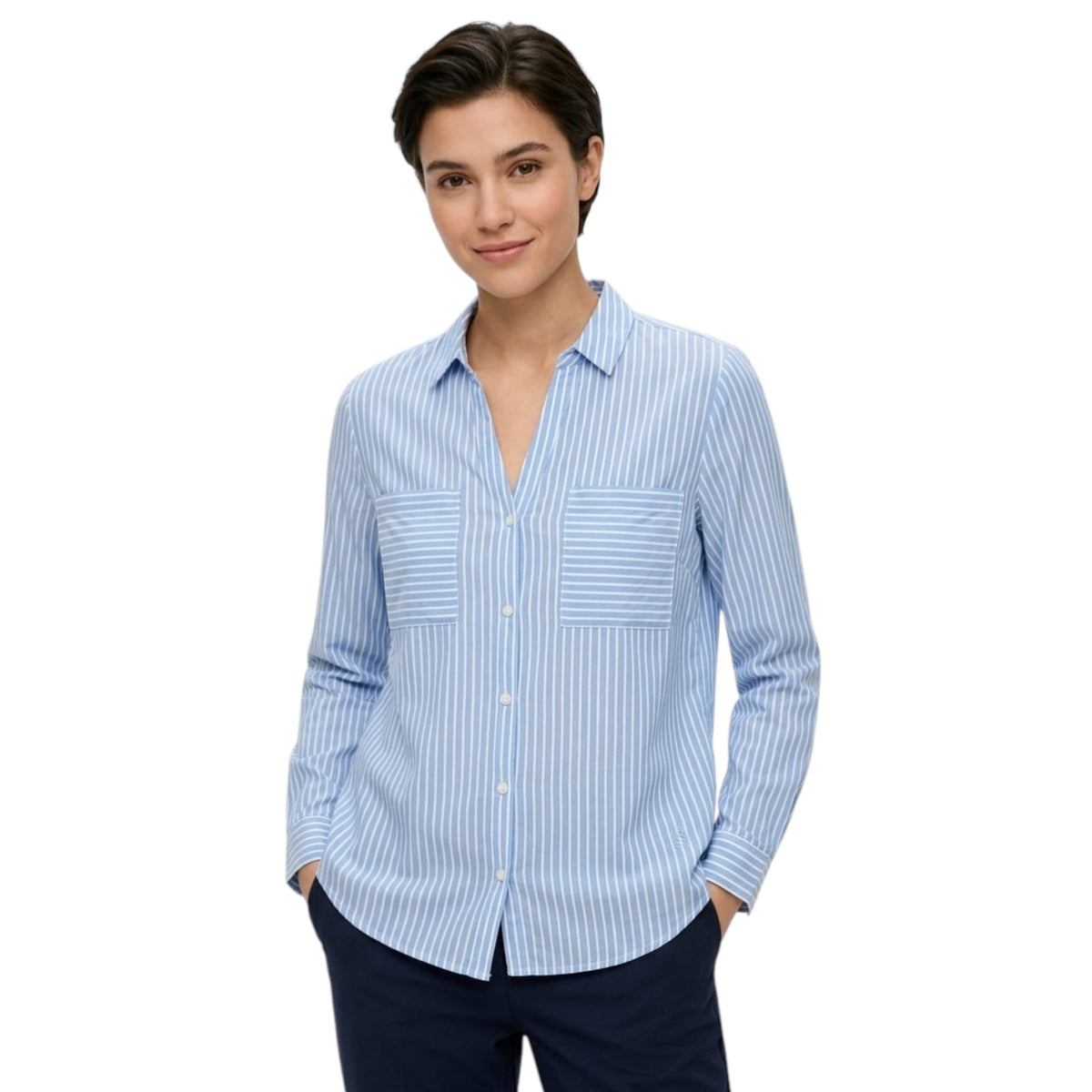Women's Light Blue Striped Chemise,Blue