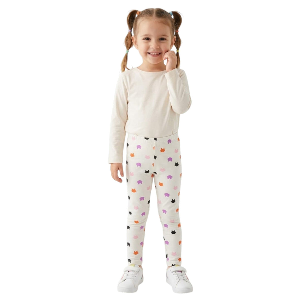 Kids Girl's Printed Pant,White