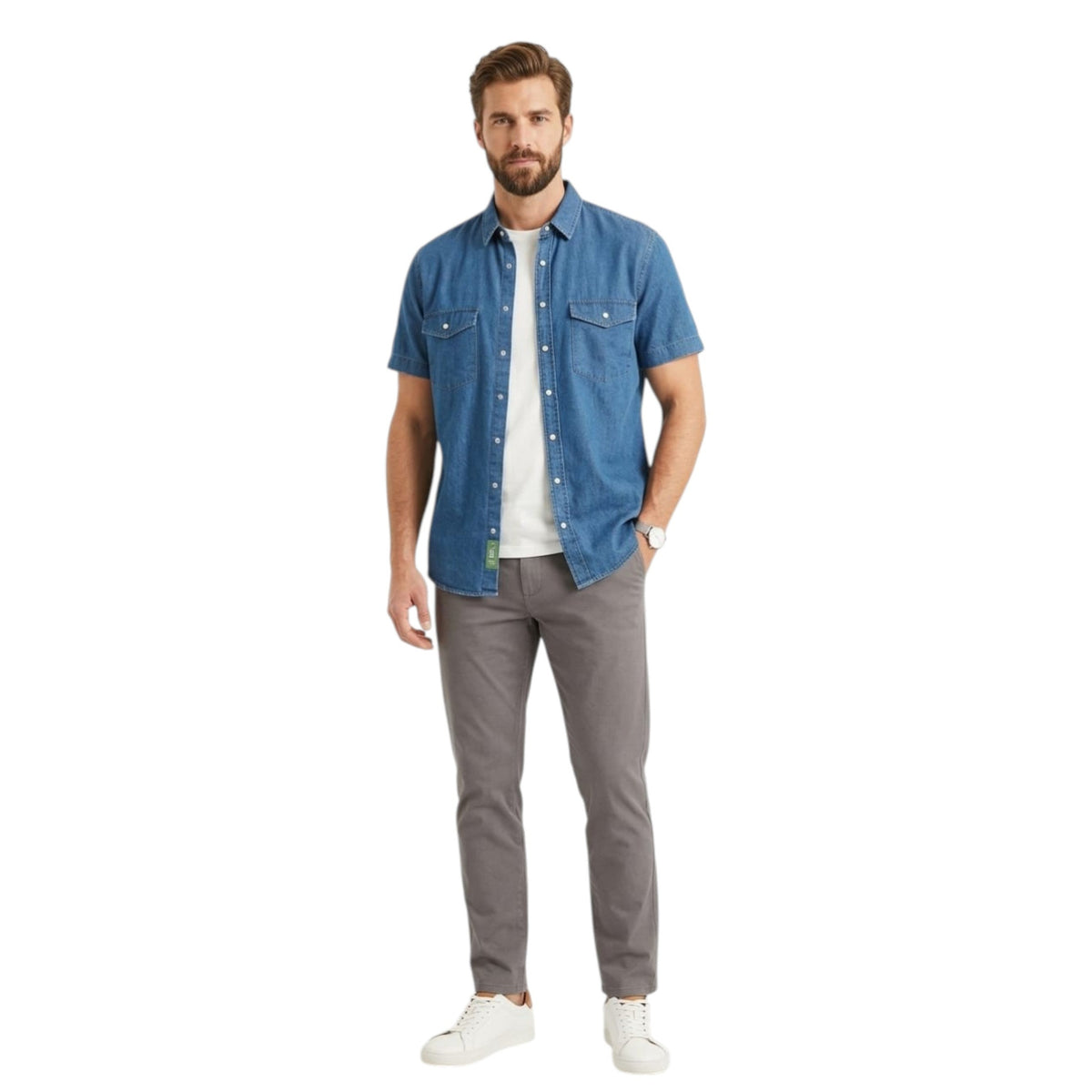 Men's Plain Dress Shirt,Navy