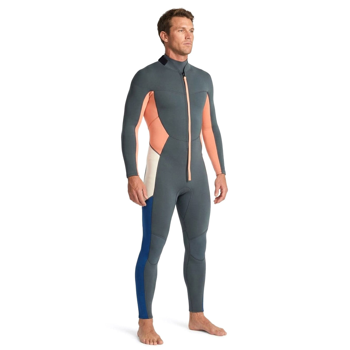 Men's Colorblocked Wetsuit Jumpsuit,Grey