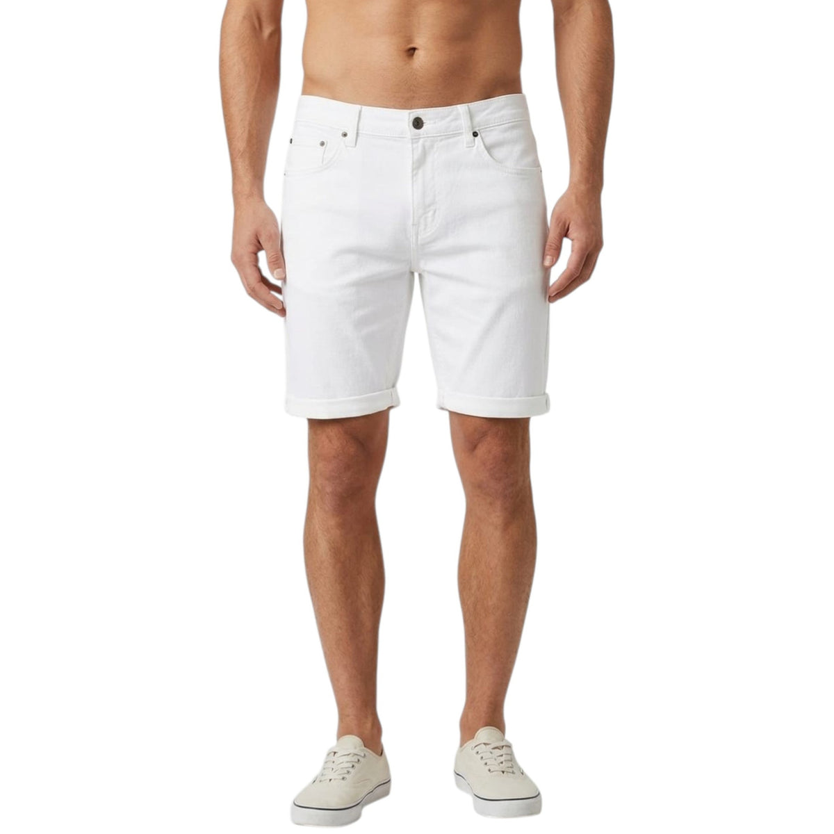 Men's Plain Short,White