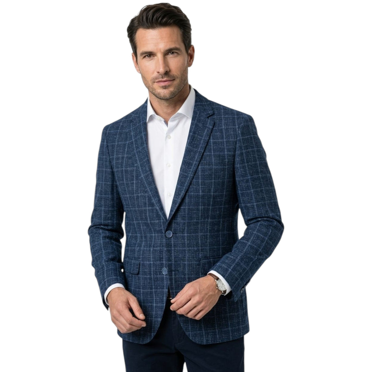 Men's Plaid Blazer,Navy