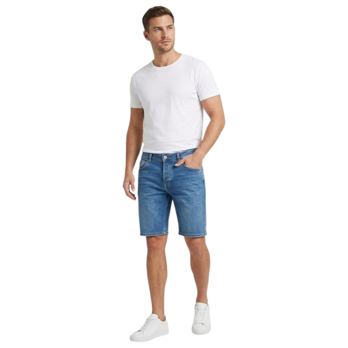 Men's Plain Jeans Short,Blue