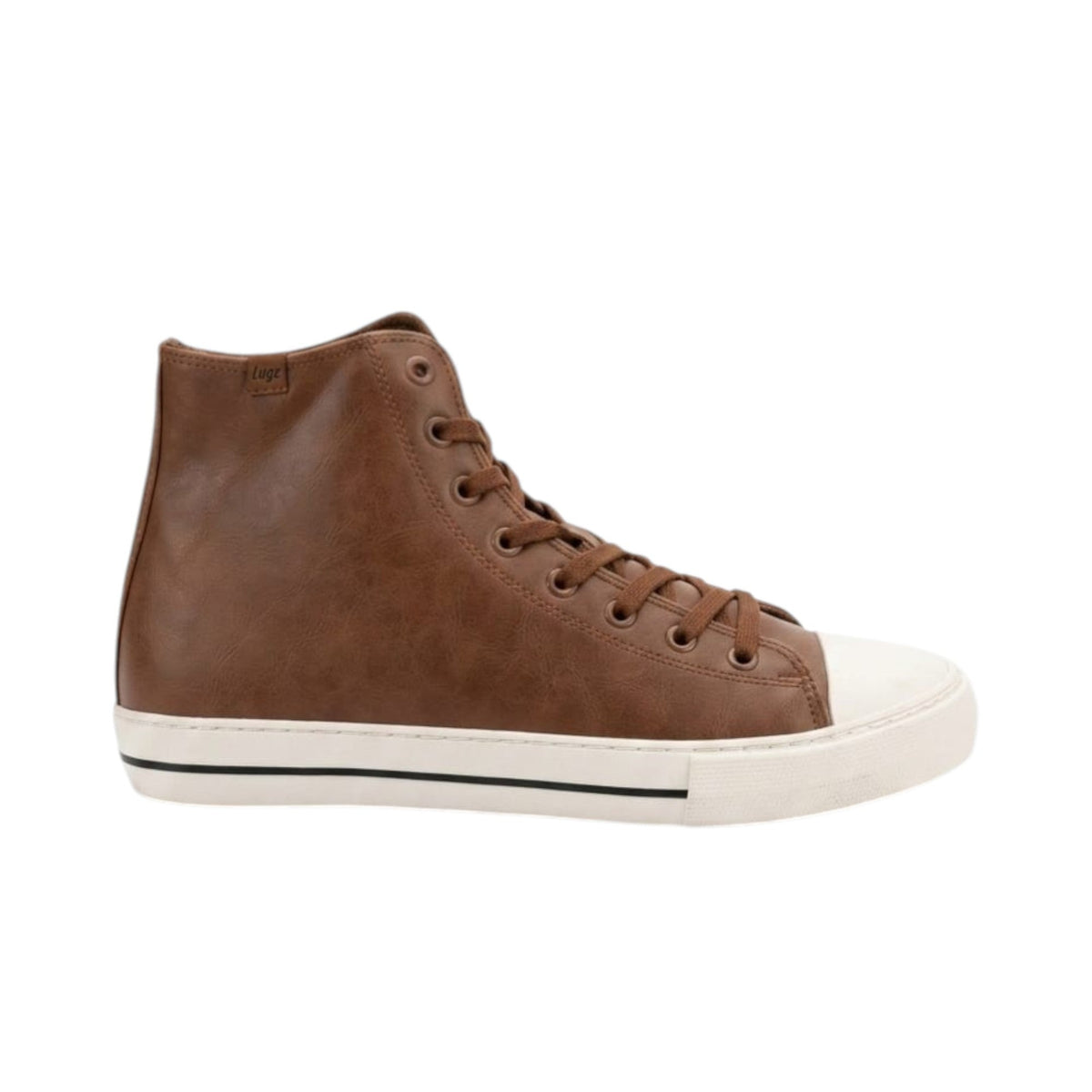 Men's Plain High Top Shoes,Brown
