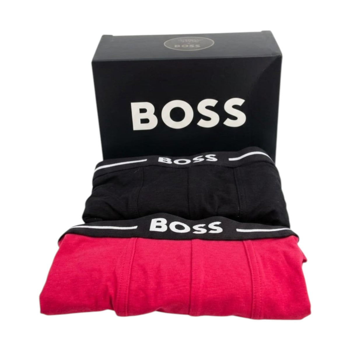 Men's Plain Boxer Set 2Pieces,Red/Black