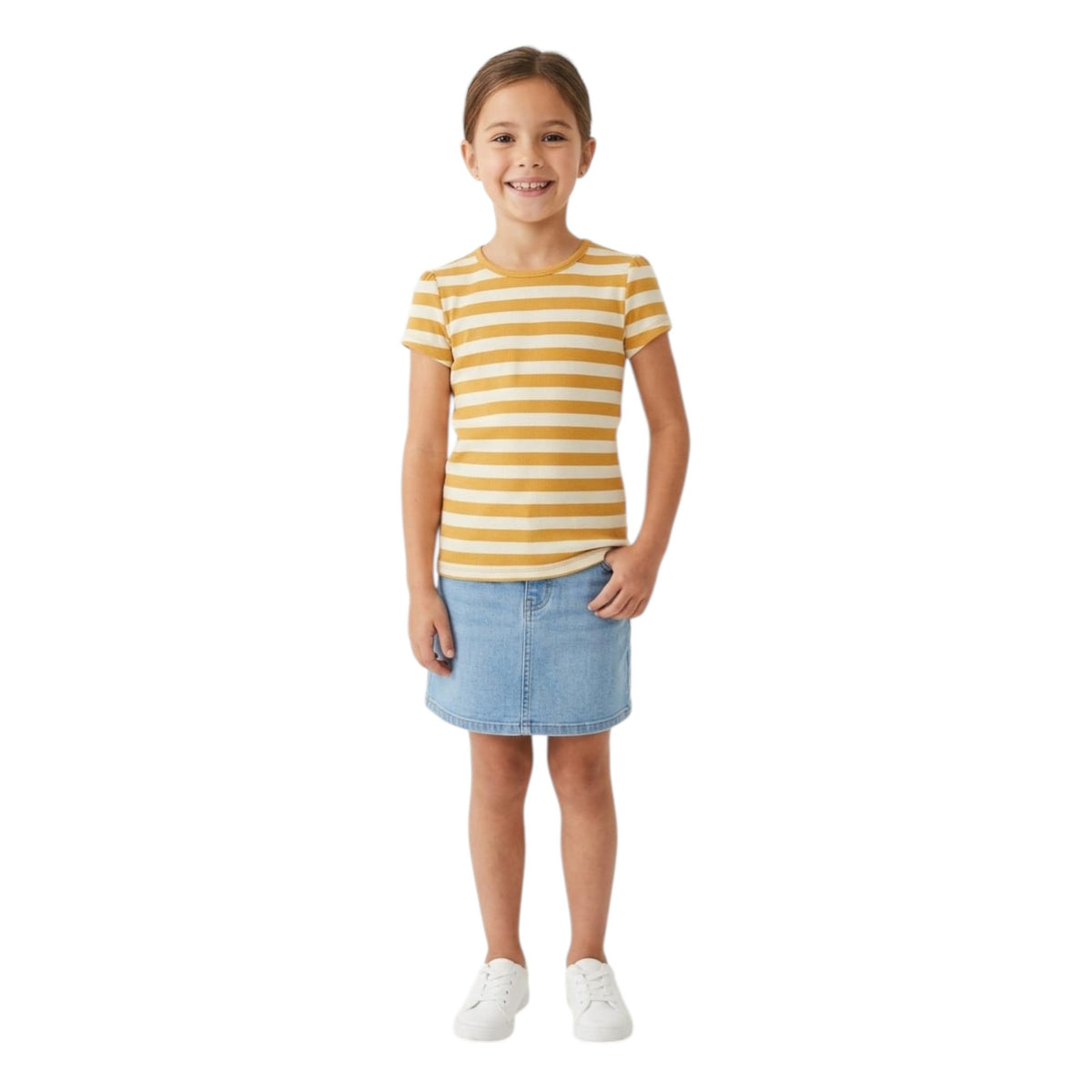 Kids Girl's Striped Top,Multi