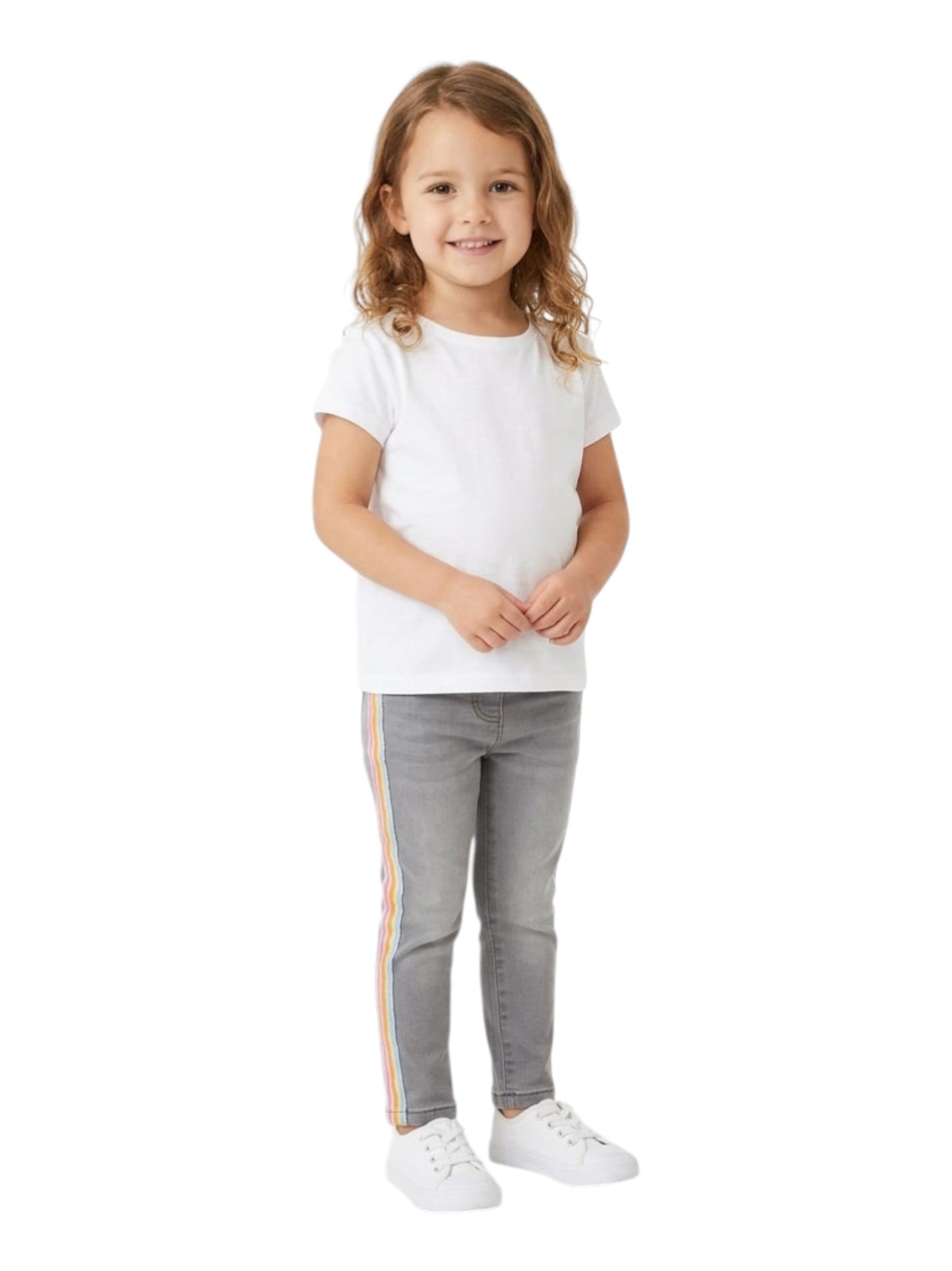 Kids Girl's Colorblocked Jeans,Grey