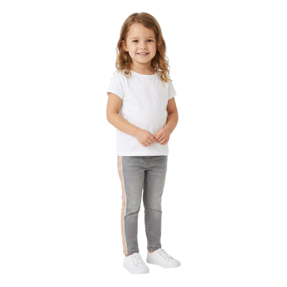 Kids Girl's Colorblocked Jeans,Grey