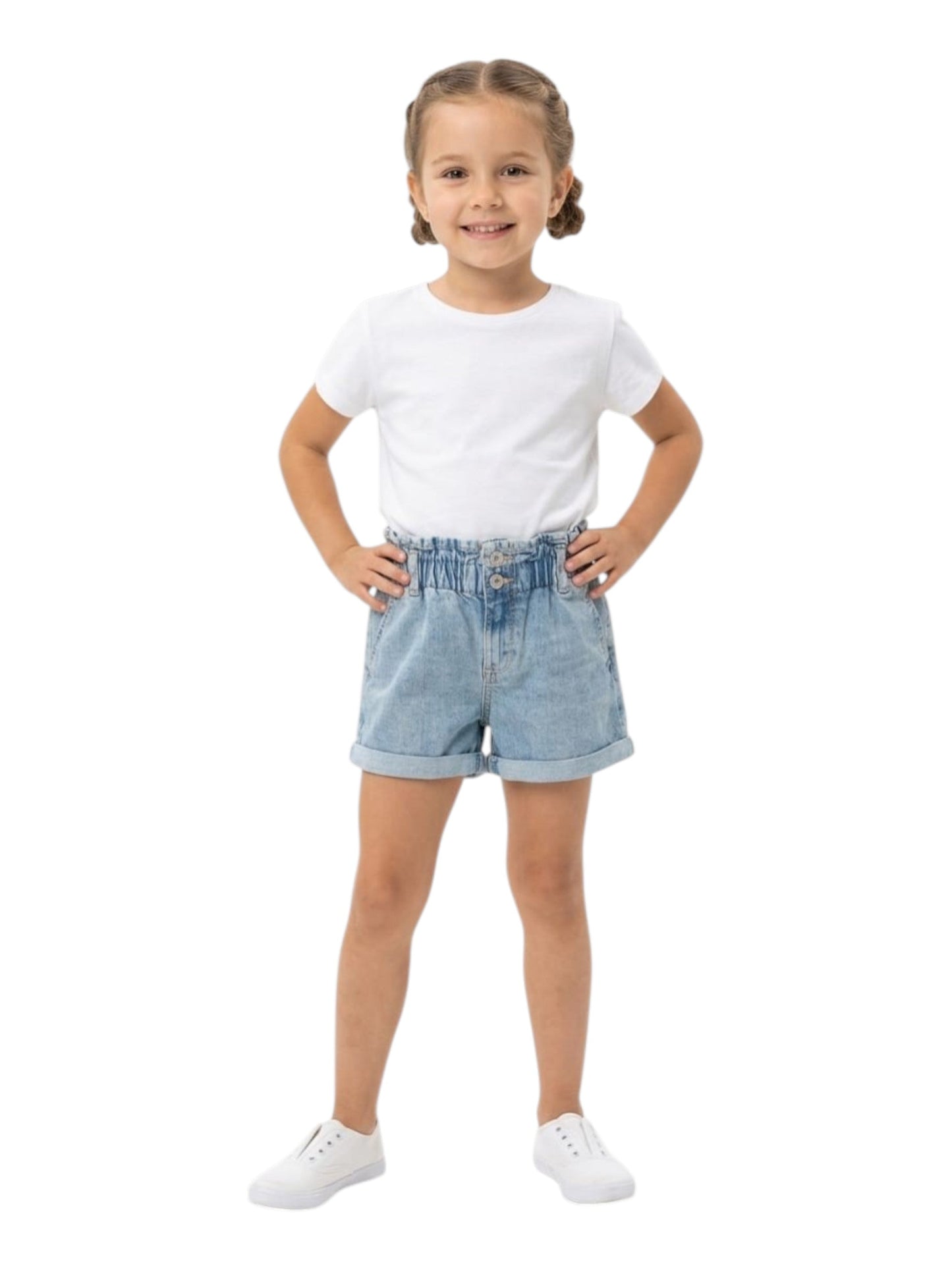 Kids Girl's Plain Jeans Short,Blue