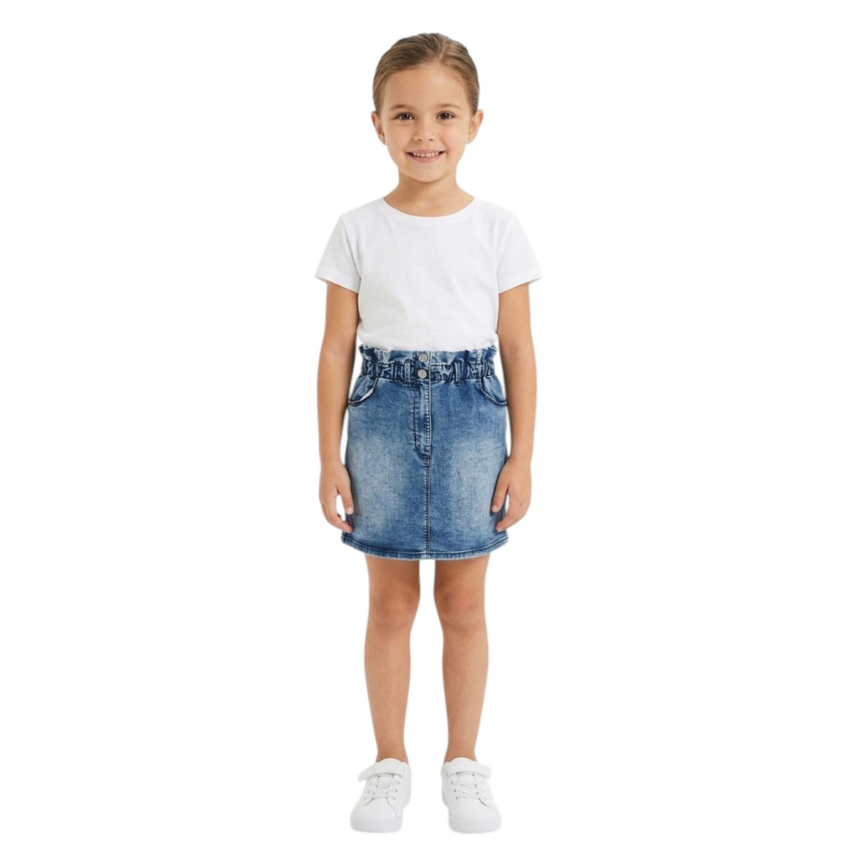 Kids Girl's Plain Jeans Skirt,Blue