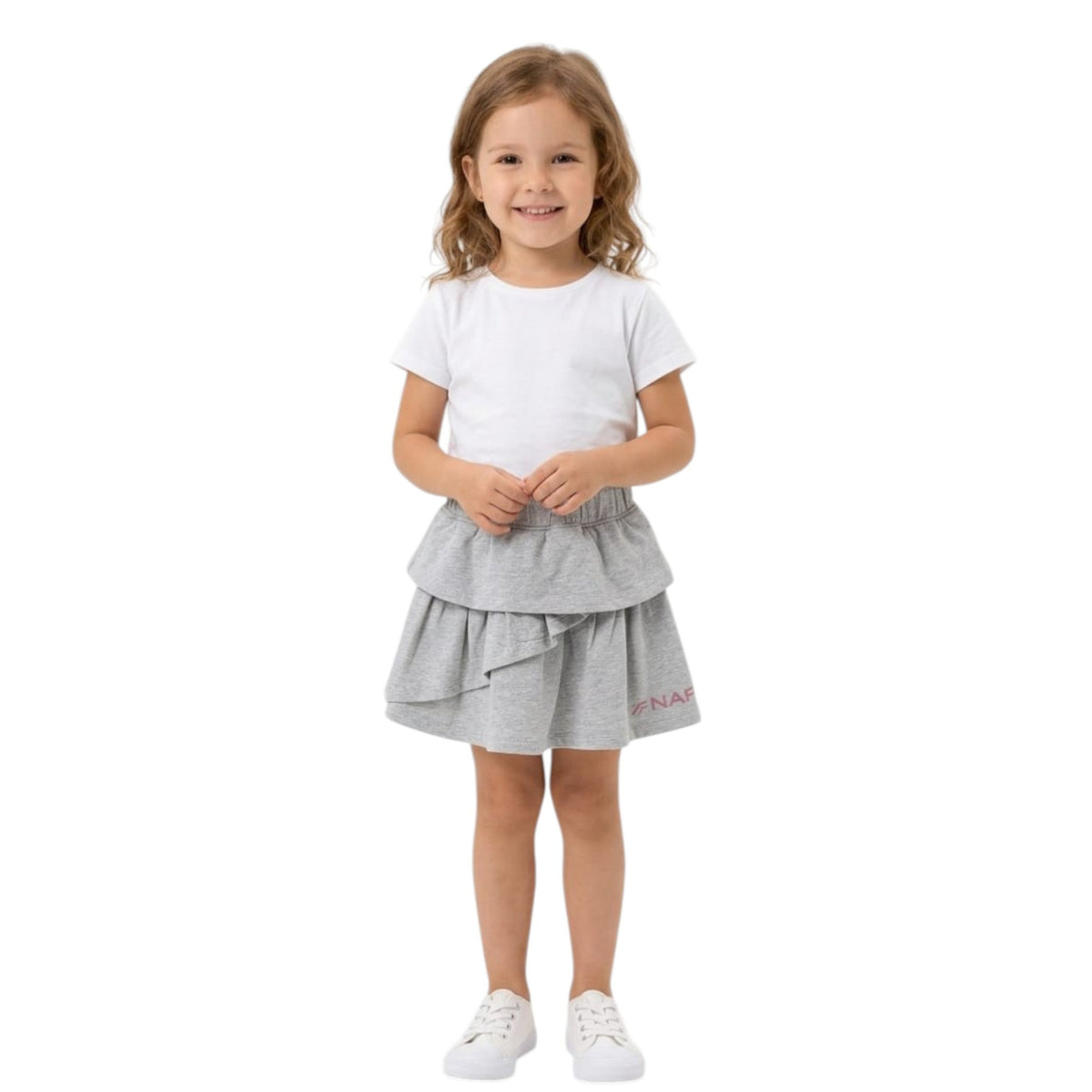 Kids Girl's Ruffled Skirt,Grey