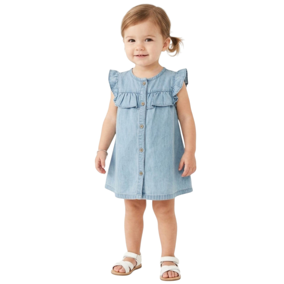Kids Girl's Plain Dress,Jeans Blue