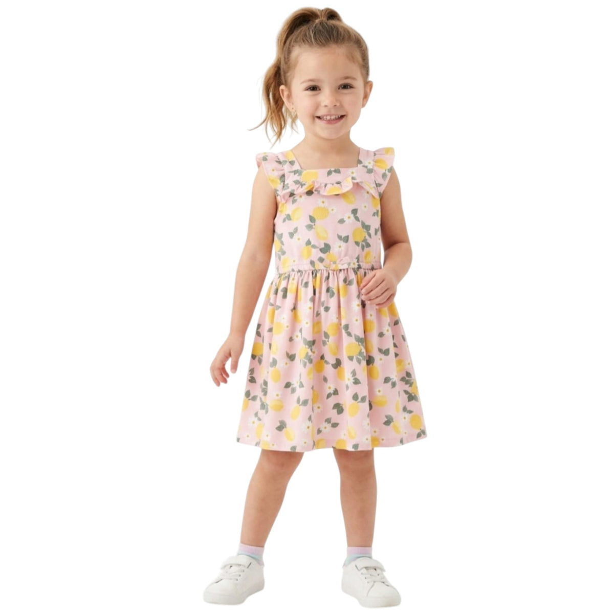 Kids Girl's Printed Dress,Light Rose