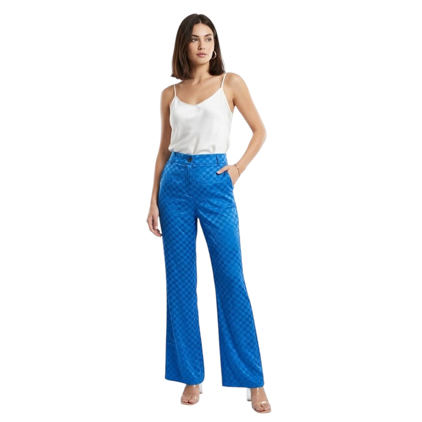 Women's Plaid Pant,Indigo