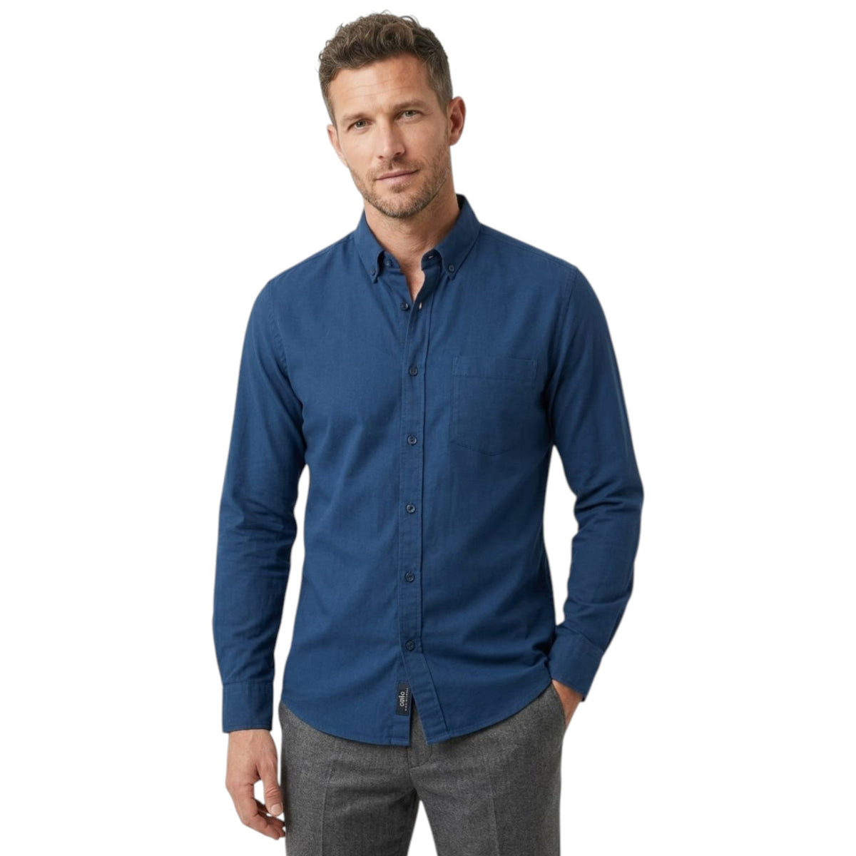 Men's Plain Dress Shirt,Navy