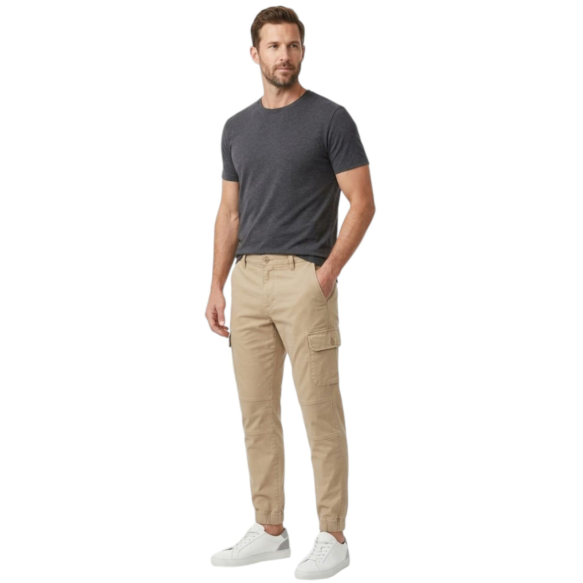 Men's Plain Pant,Beige