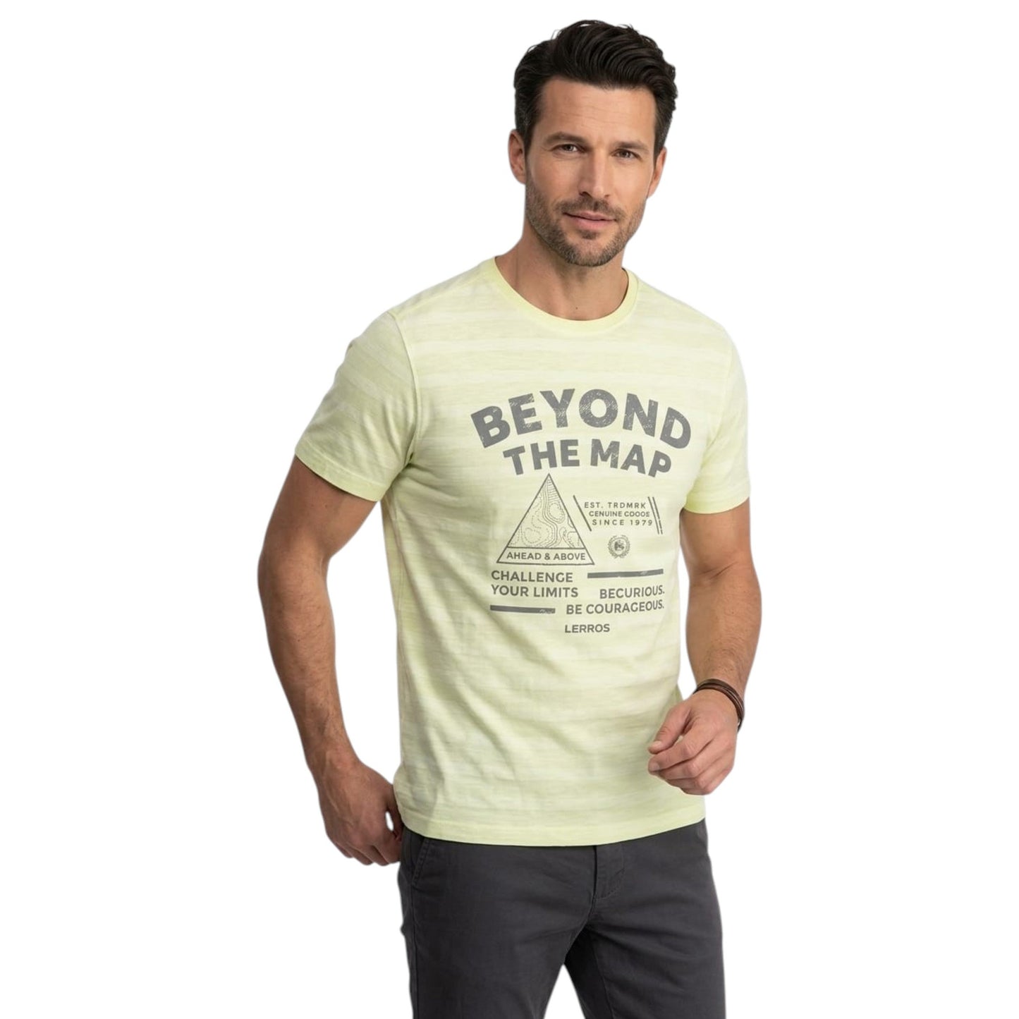 Men's Printed Top,Lime Yellow