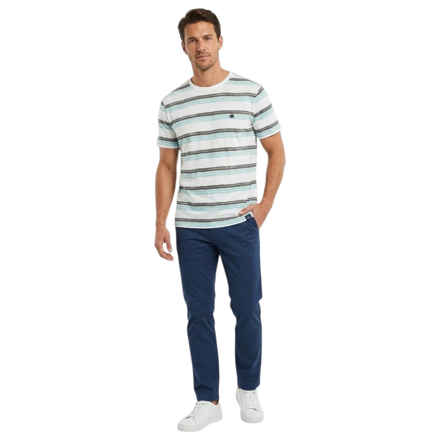 Men's Stripped Top,White
