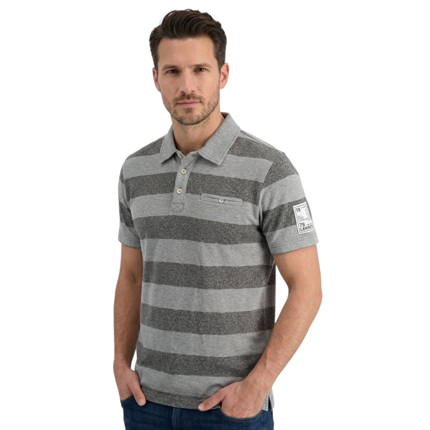 Men's Knitted Stripepd Top,Grey