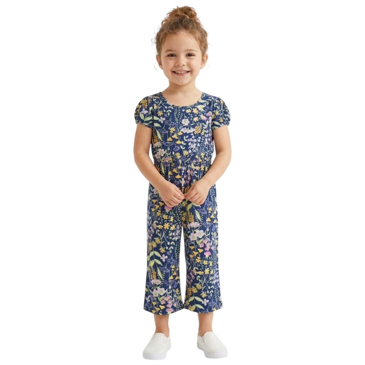Kids Girl's Printed Jumpsuit,Navy