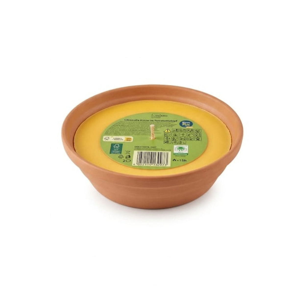 Terracotta Plate With Citronella Candle