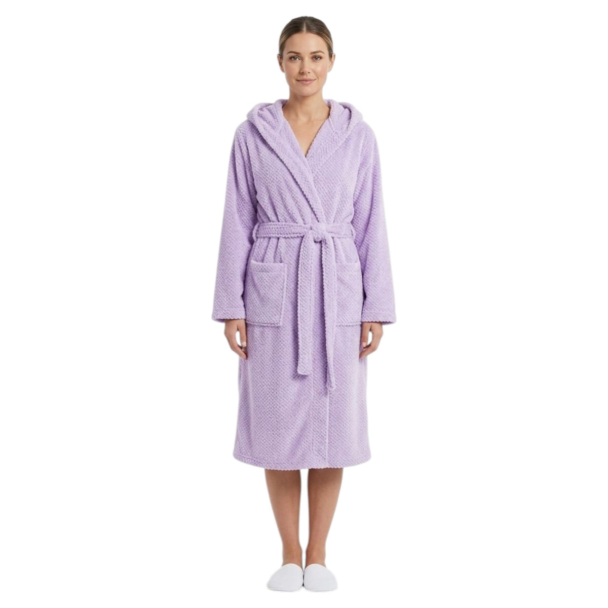Women's Faux Fur Sleepwear Robe&Belt,Purple