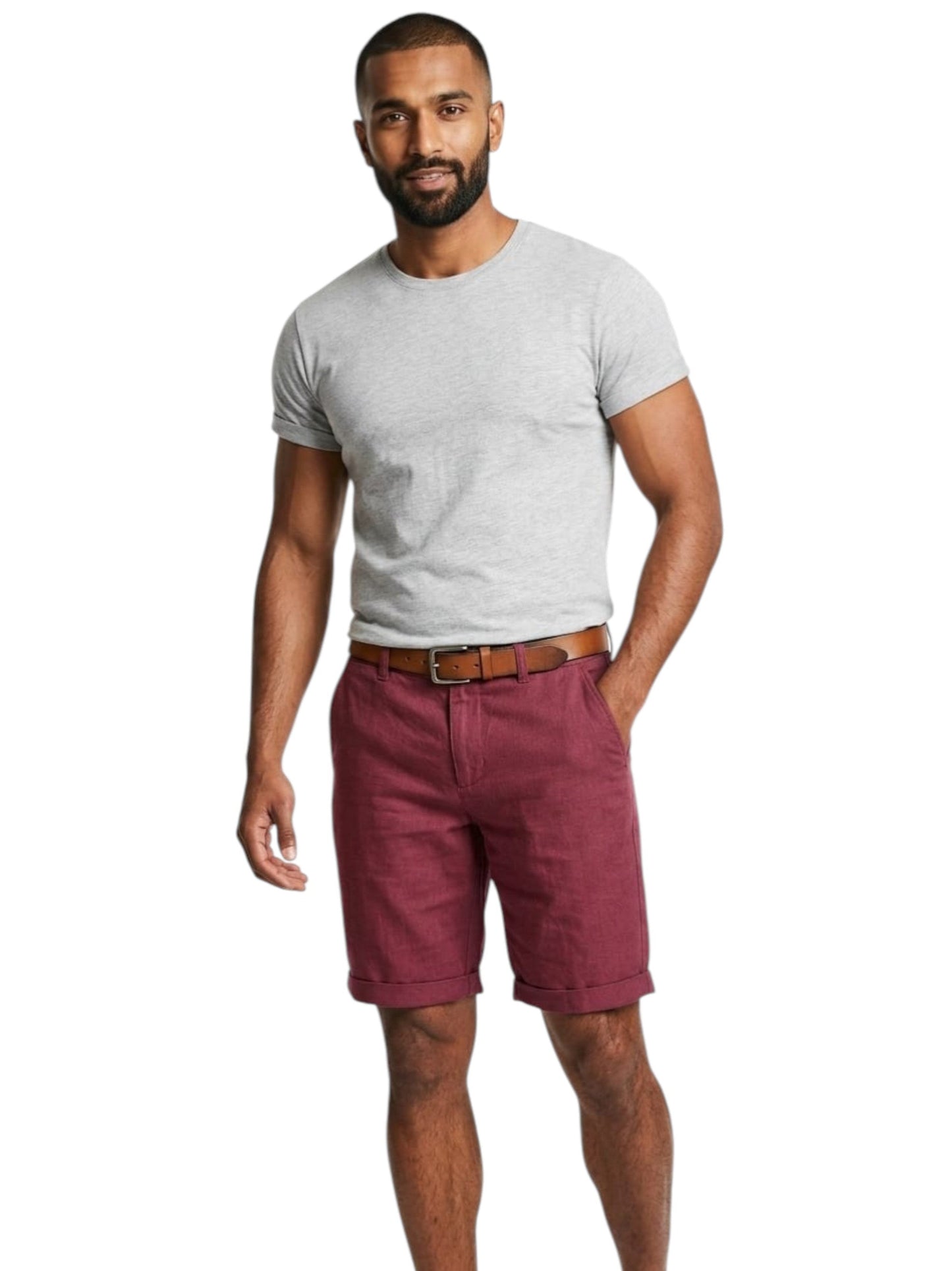 Men's Plain Short,Burgundy
