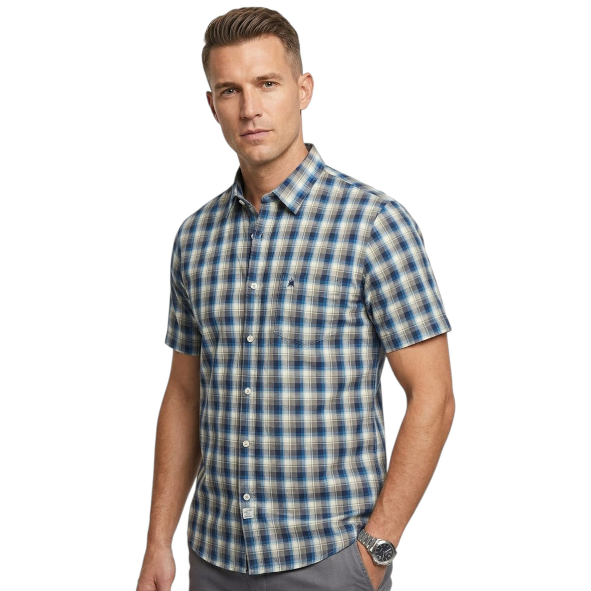 Men's Plaid Dress Shirt,Multi