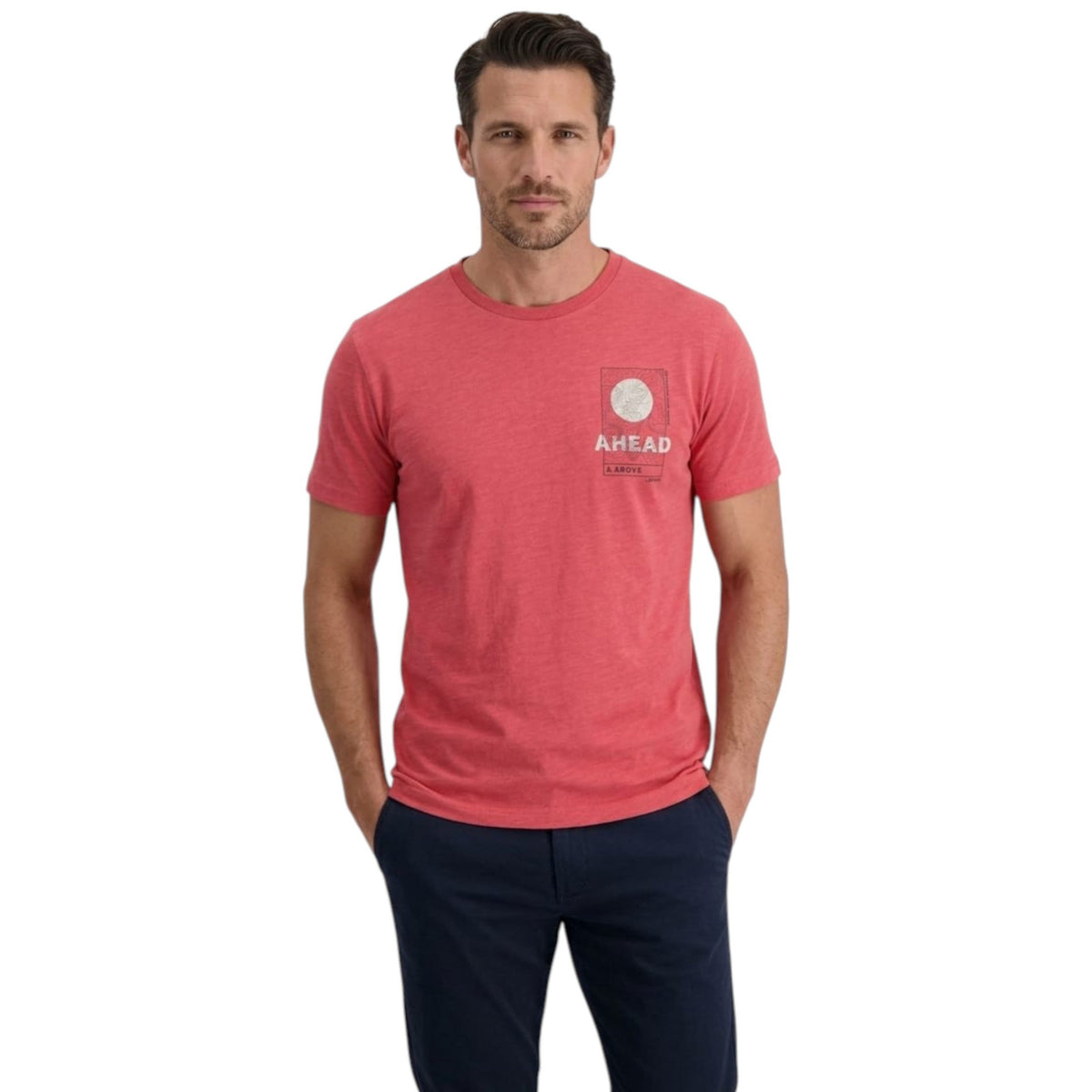 Men's Printed Top,Coral