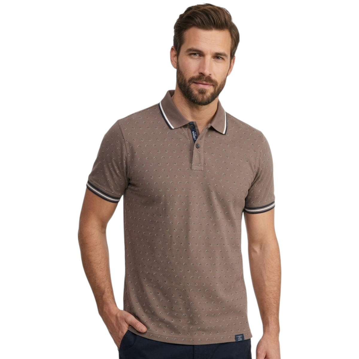 Men's Printed Top,Brown
