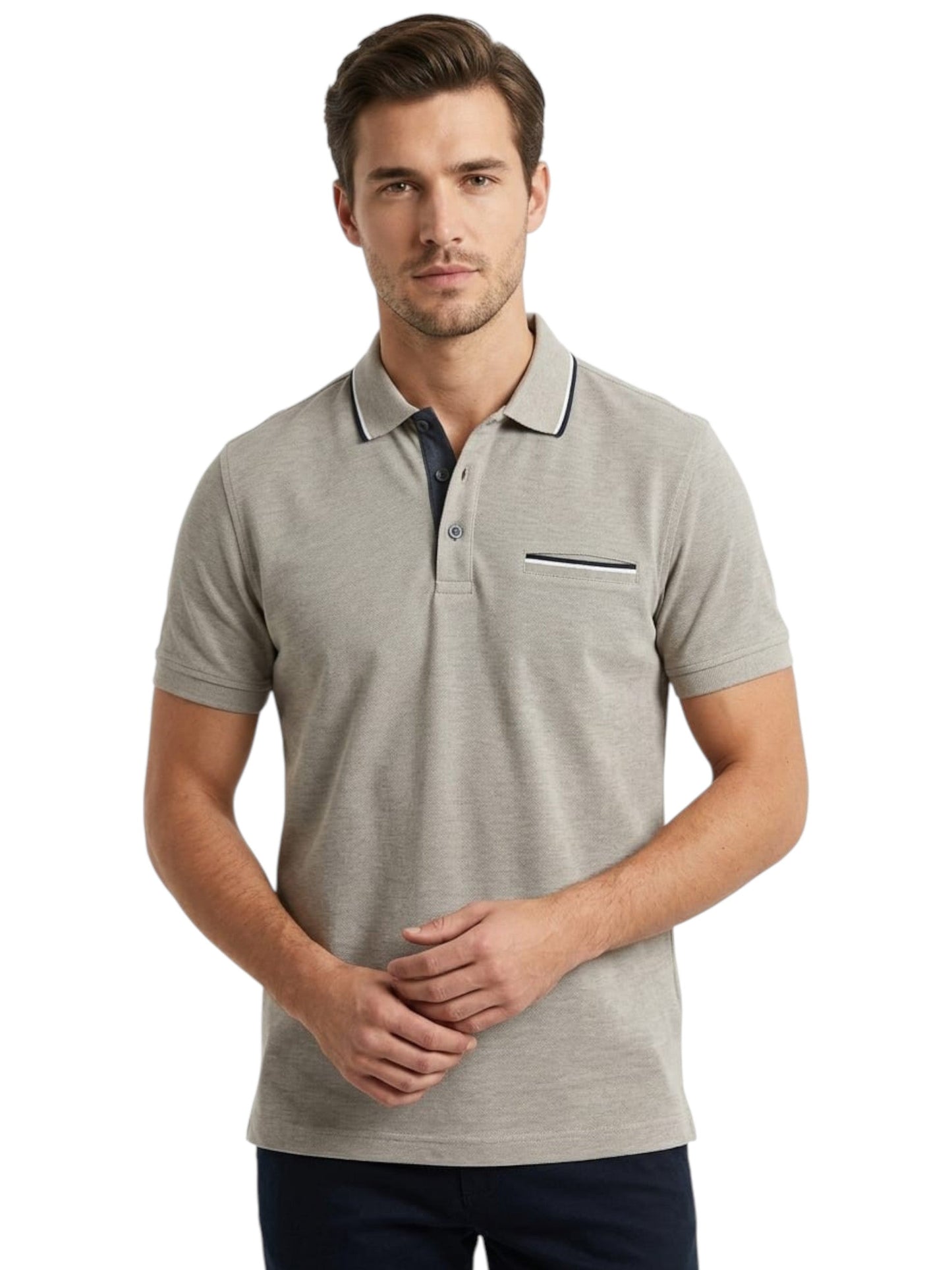 Men's Textured Top,Light Beige