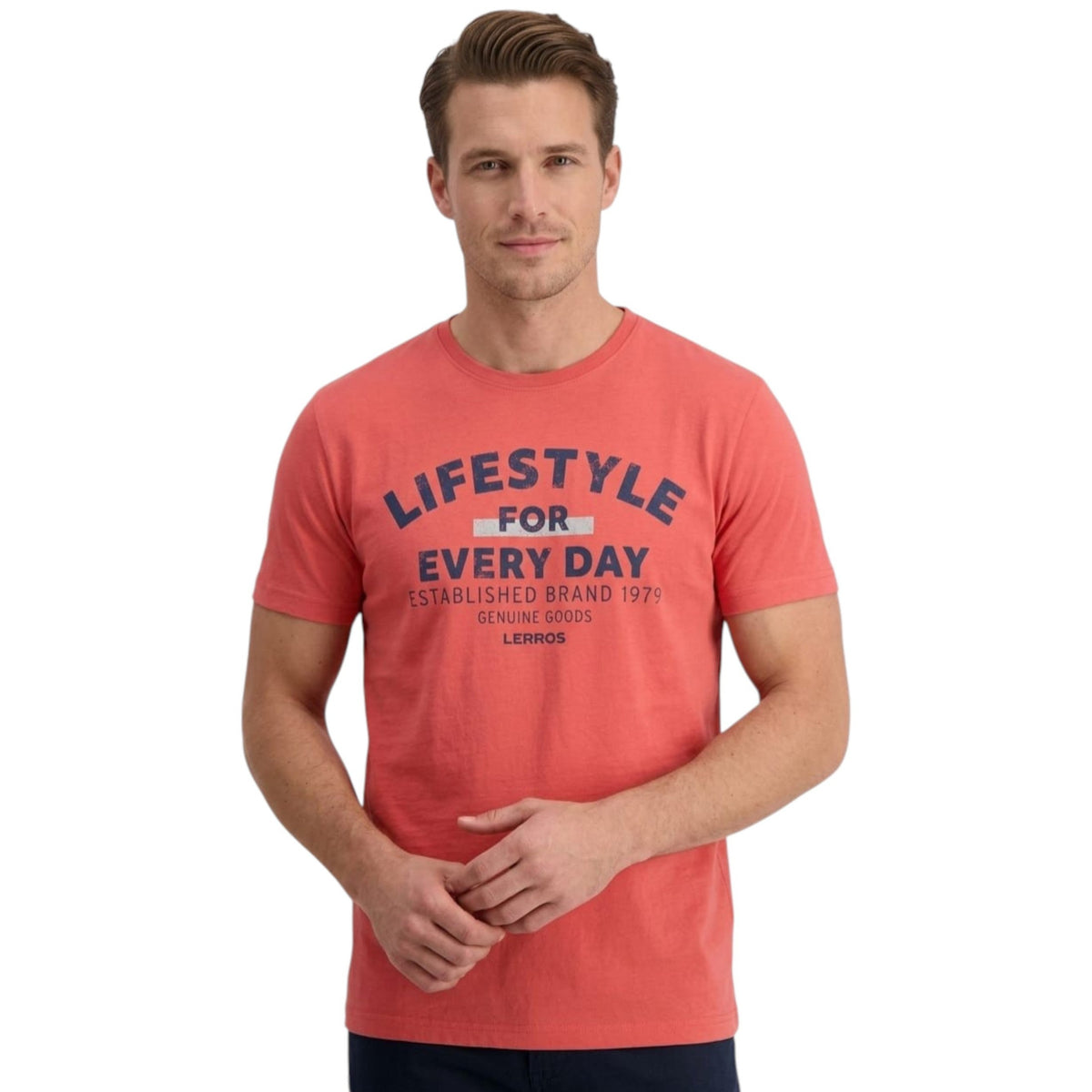 Men's Printed Top,Coral