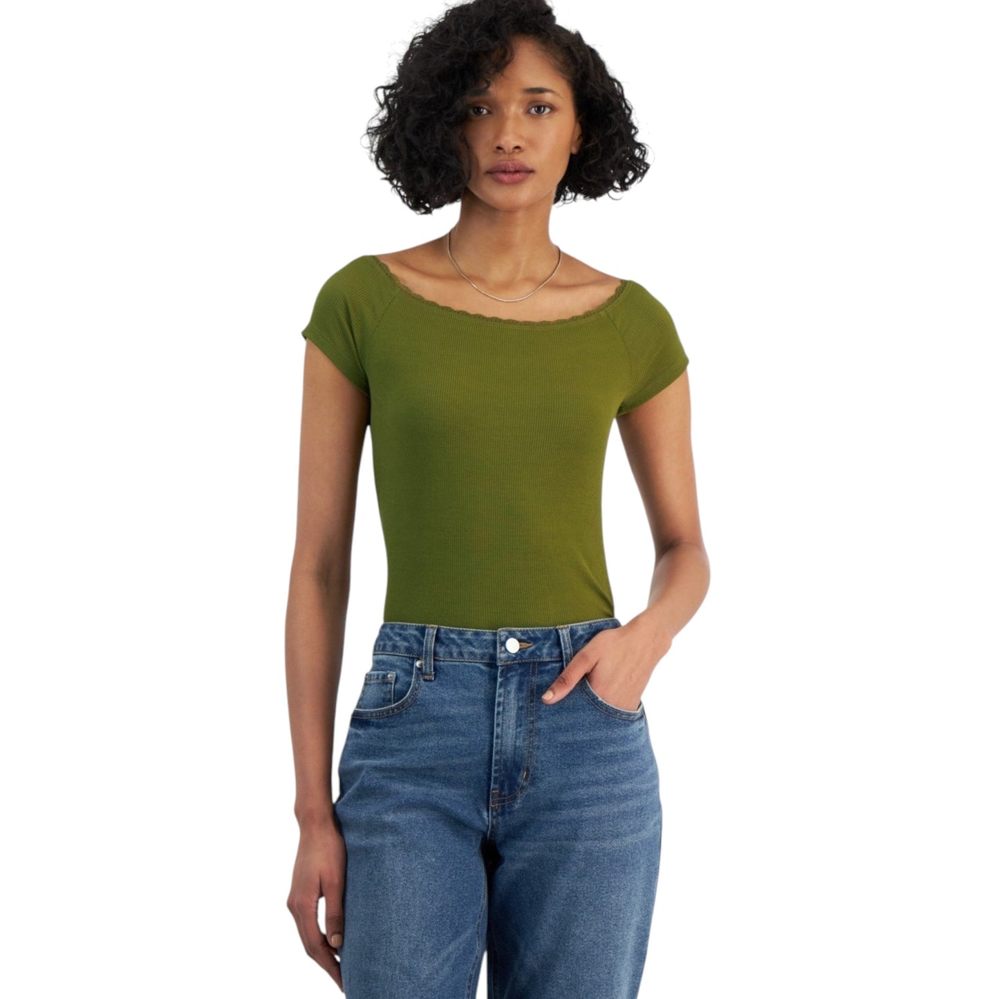 Women's Ribbed Bosy Suit,Olive