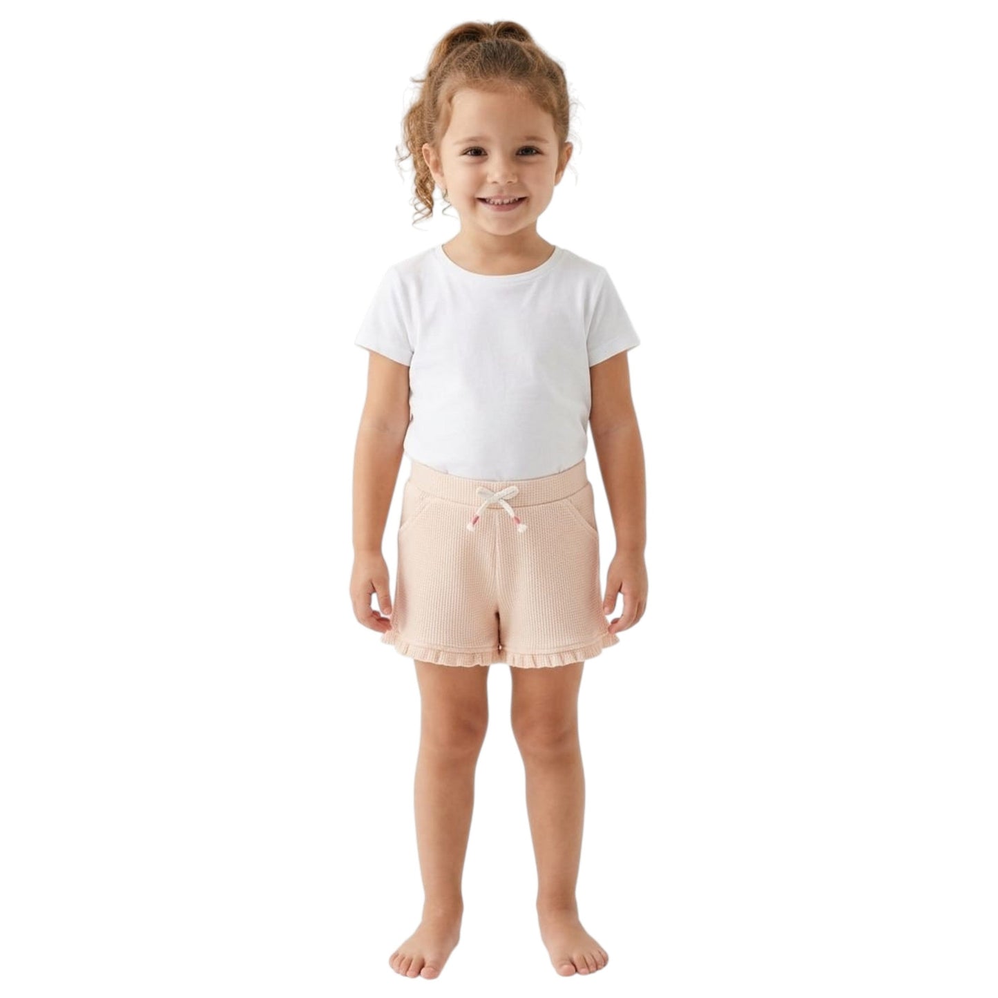Kids Girl's Textured Short,Light Beige
