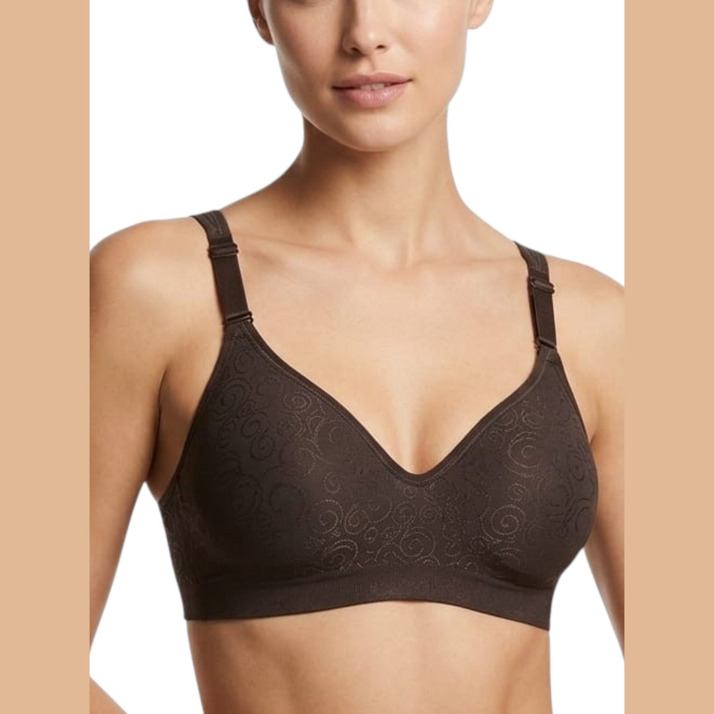 Women's Printed Bra,Brown