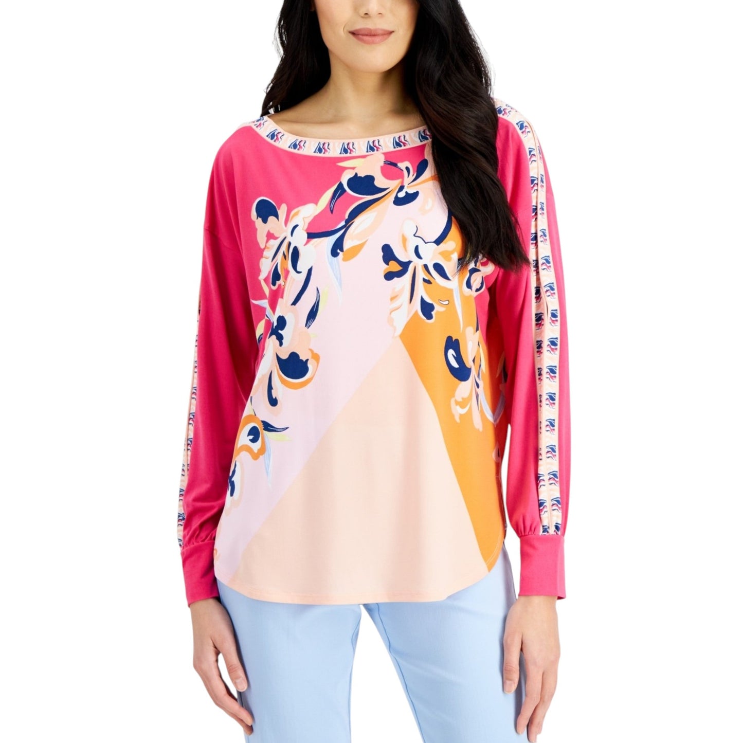 Women's Printed Top,Pink