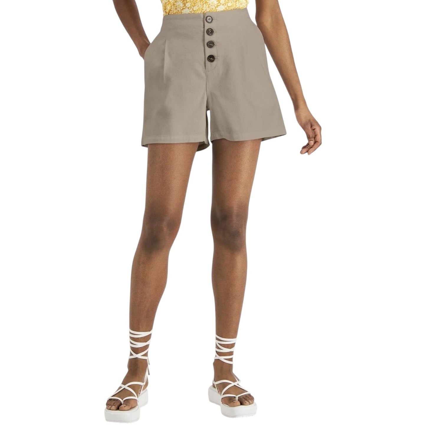 Women's Plain Short,Beige