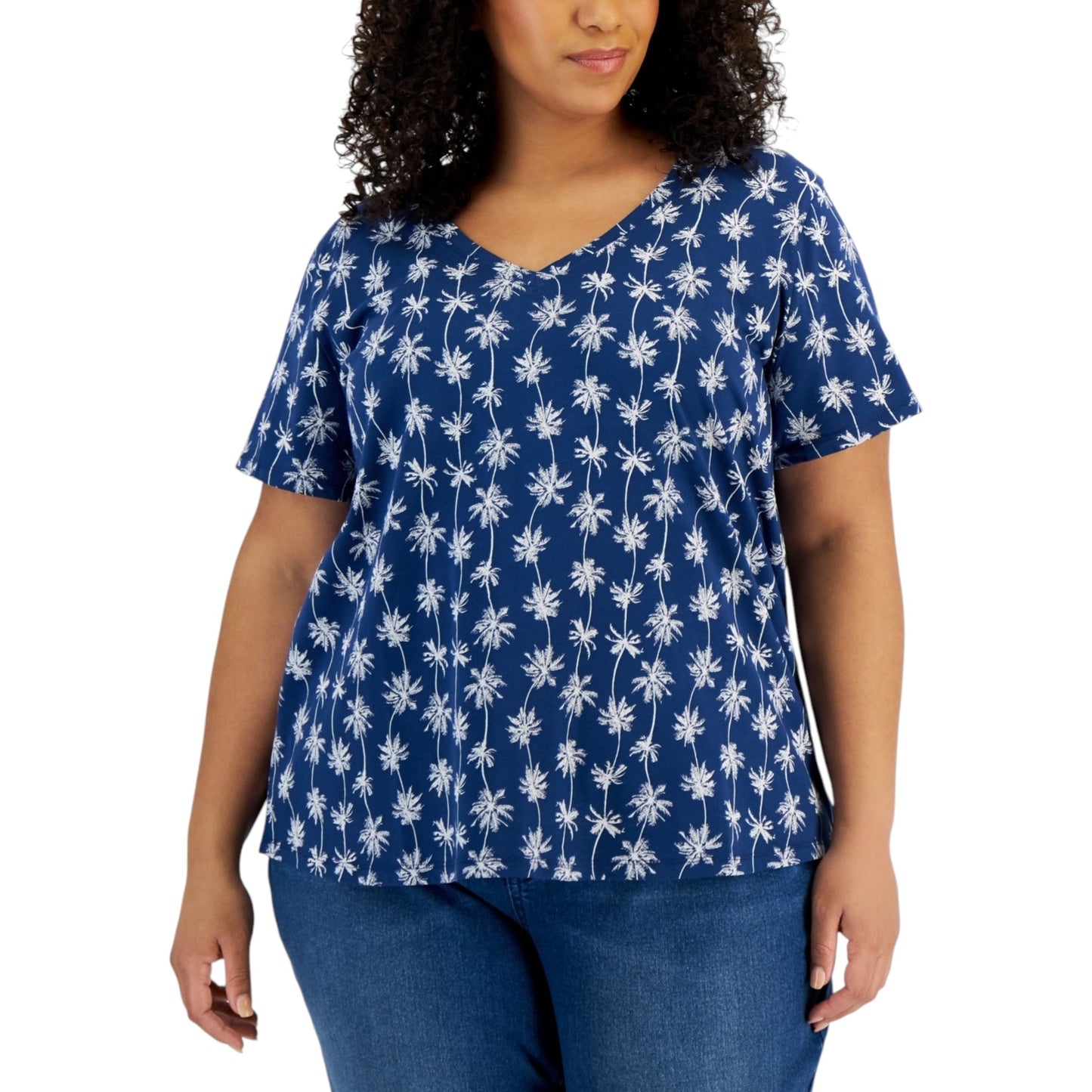 Women's Printed Top,Navy