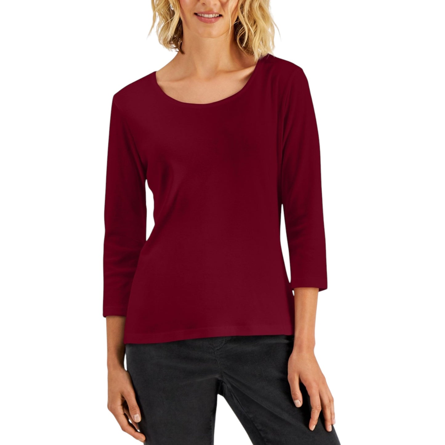 Women's Plain Top,Burgundy
